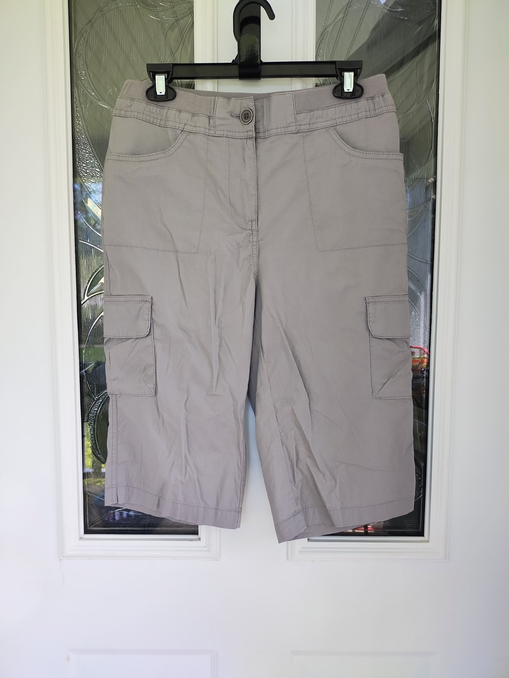 Laura Ashley Light Gray Cargo Bermuda Shorts